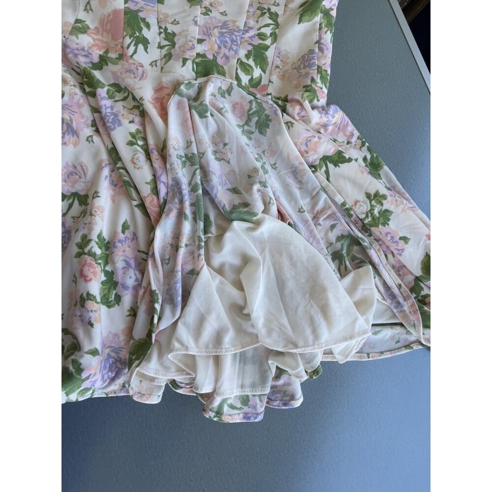 ZARA NWT Women's Floral Short Flare Dress Size Medium Adjustable - Picture 13 of 16